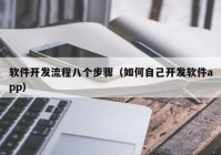 软件开发流程八个步骤（如何自己开发软件app）